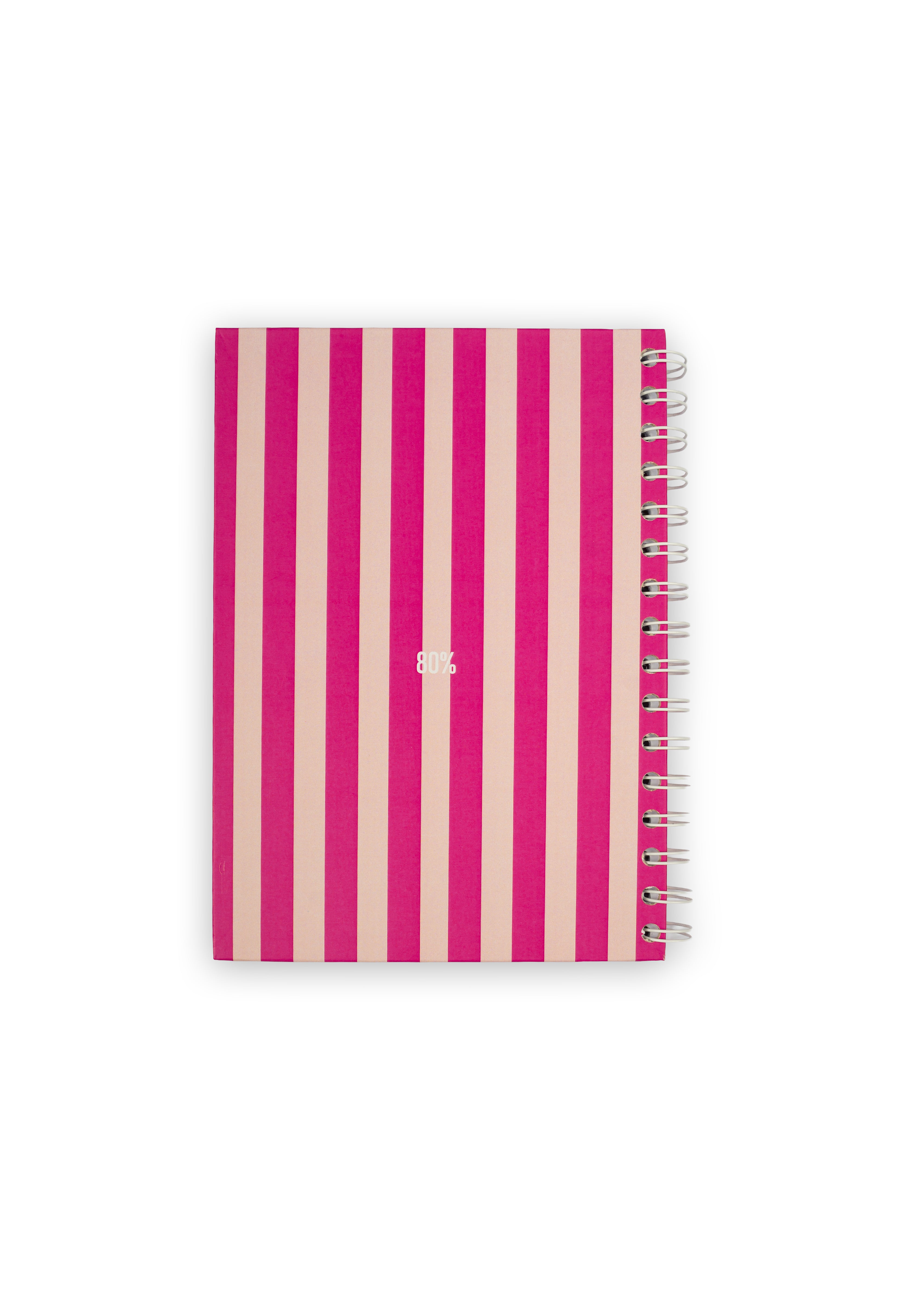 raspberry cotton striped notebook