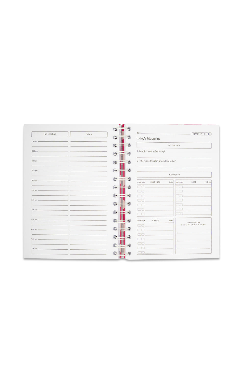 raspberry candy dots planner