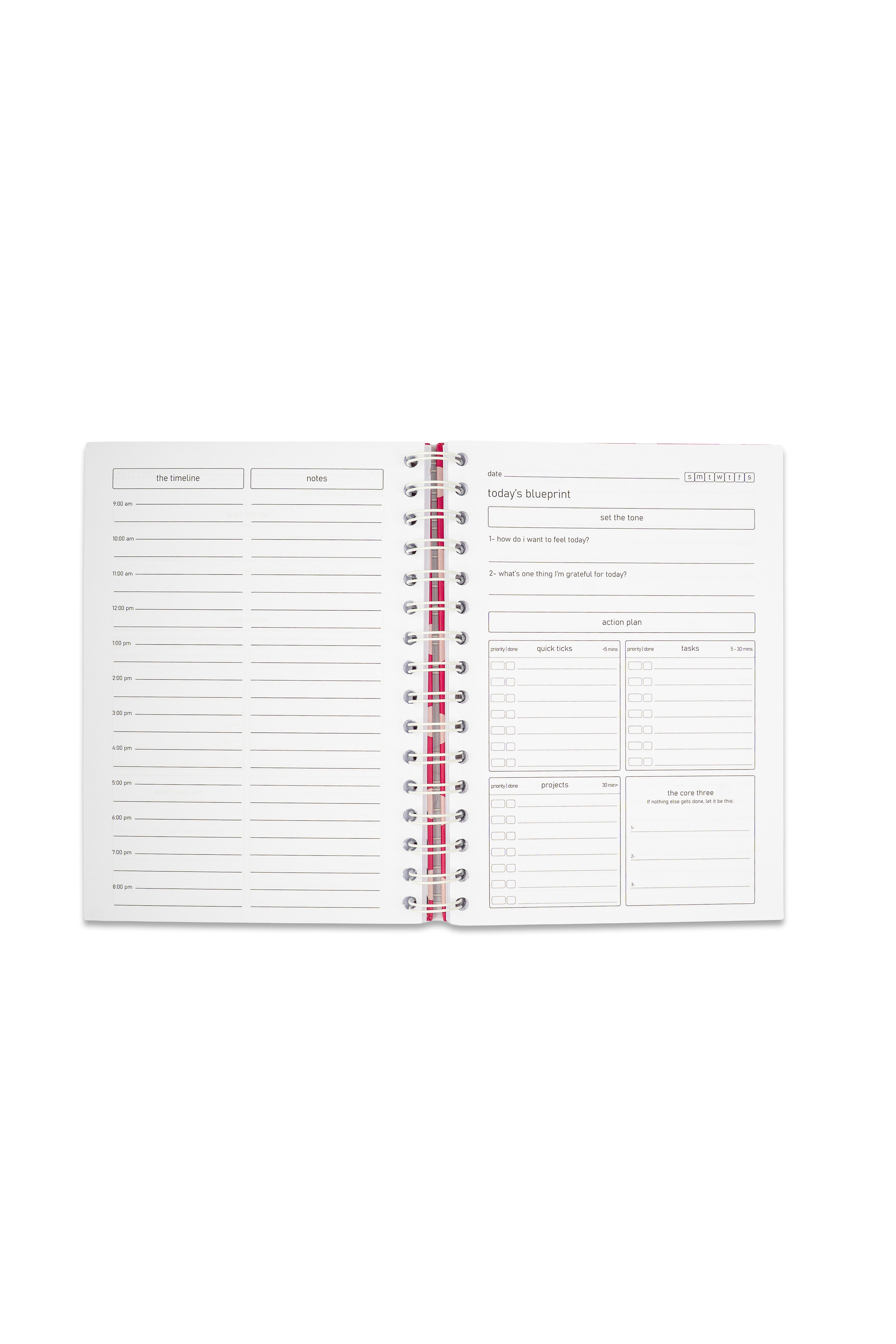 raspberry candy dots planner